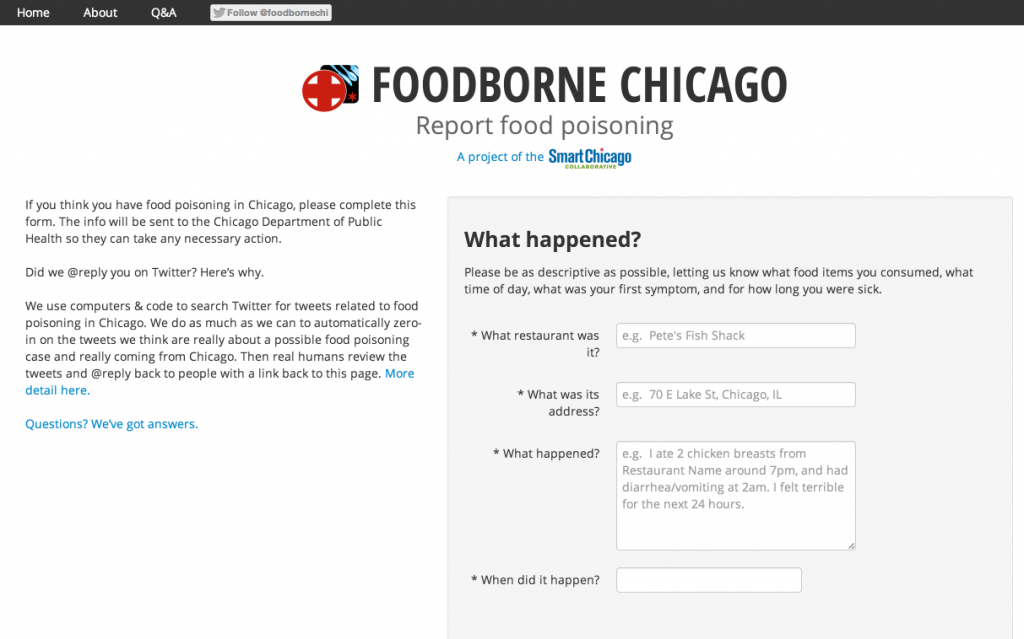 Foodborne Chicago - Report incidents of food poisoning in Chicago